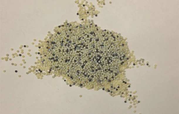 Mound of platinum platforming catalyst in a refining lab.